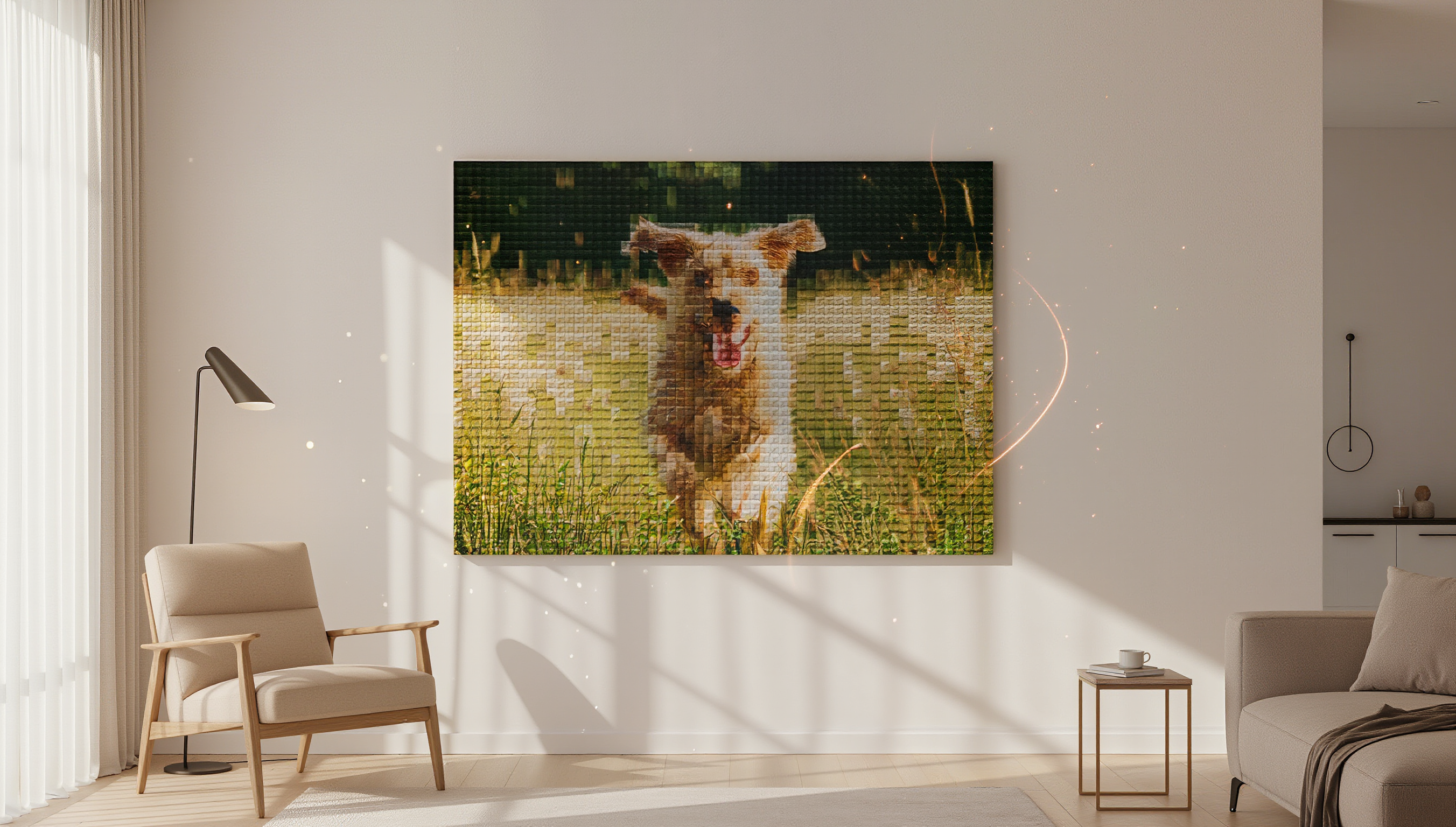 Leinwand im Wohnzimmer